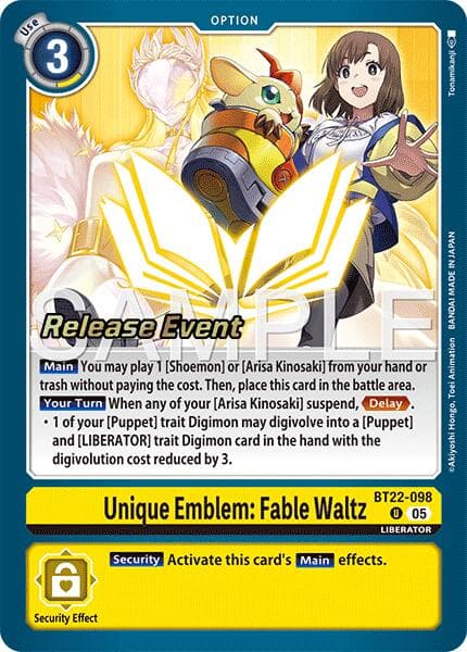 Unique Emblem: Fable Waltz — Cyber Eden Release Event Cards card