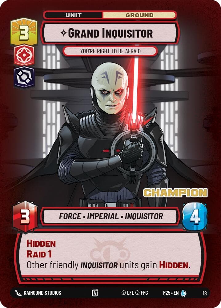 Grand Inquisitor - You're Right to Be Afraid (Champion) — Organized Play Promos card