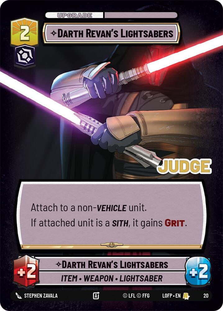 Darth Revan's Lightsabers — Judge Promos card