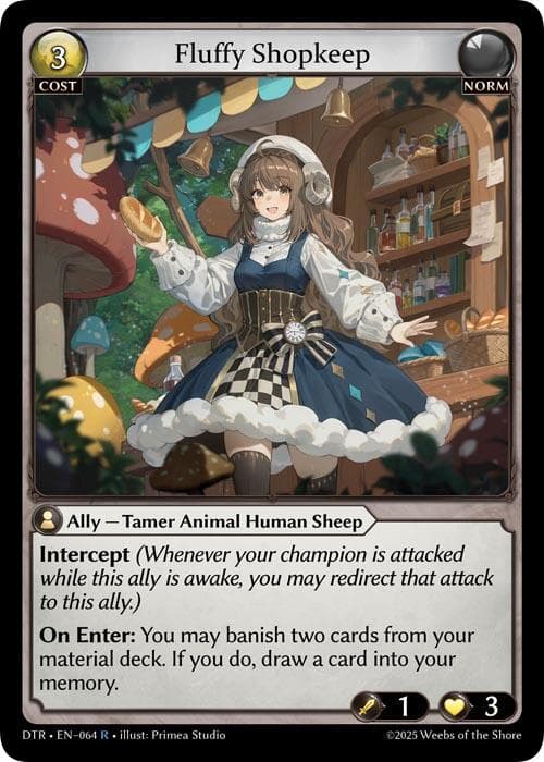 Fluffy Shopkeep — Distorted Reflections card