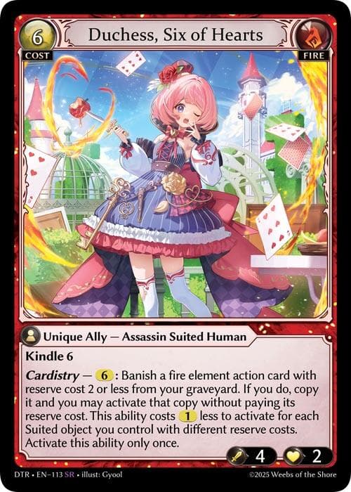 Duchess, Six of Hearts — Distorted Reflections card