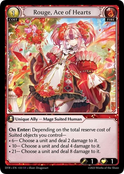 Rouge, Ace of Hearts — Distorted Reflections card