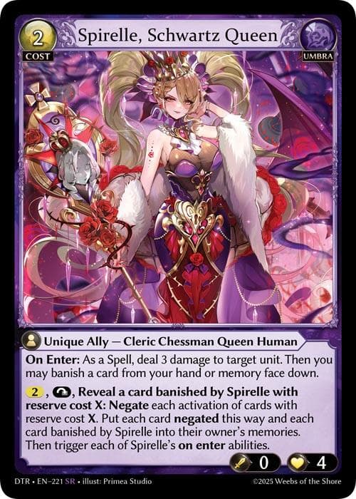 Spirelle, Schwartz Queen — Distorted Reflections card