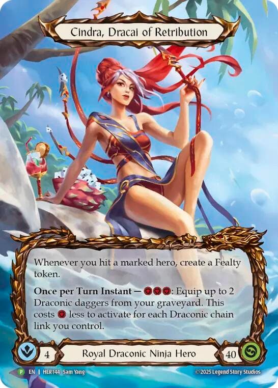 Cindra, Dracai of Retribution - HER144 — Flesh and Blood: Promo Cards card