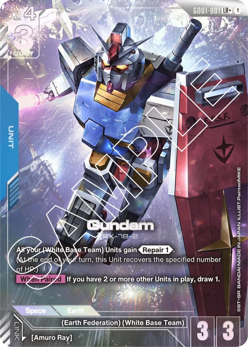 Gundam (GD01-001) (LR+) — Newtype Rising card