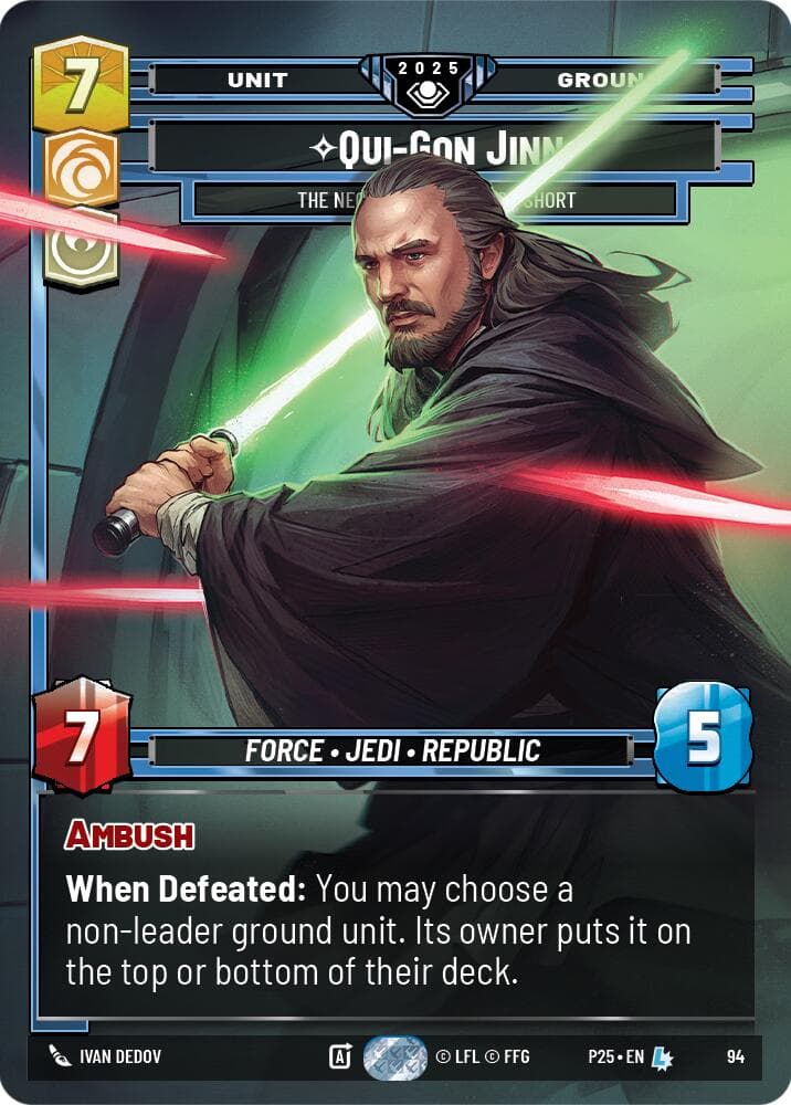 Qui-Gon Jinn - The Negotiations Will Be Short — Organized Play Promos card
