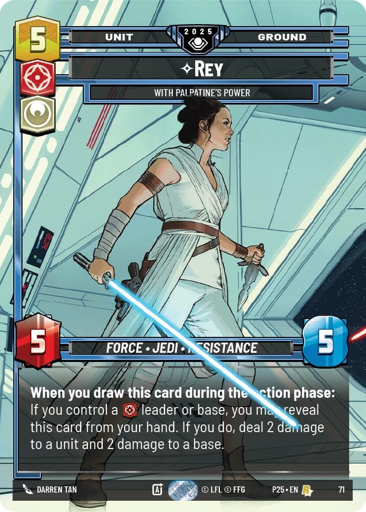 Rey - With Palpatine's Power (71) — Organized Play Promos card