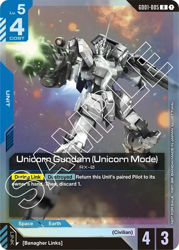 Unicorn Gundam (Unicorn Mode) (Launch Event) — Gundam Promotional Cards card