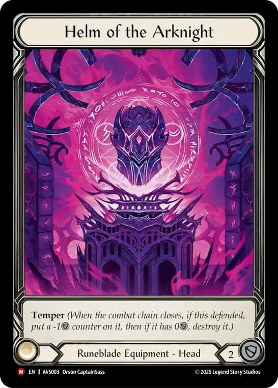 Helm of the Arknight — Armory Deck: Legends Viserai card