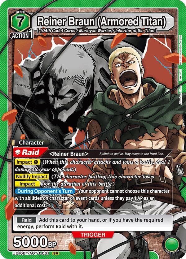 Reiner Braun (Armored Titan) — UE10BT: Attack on Titan card