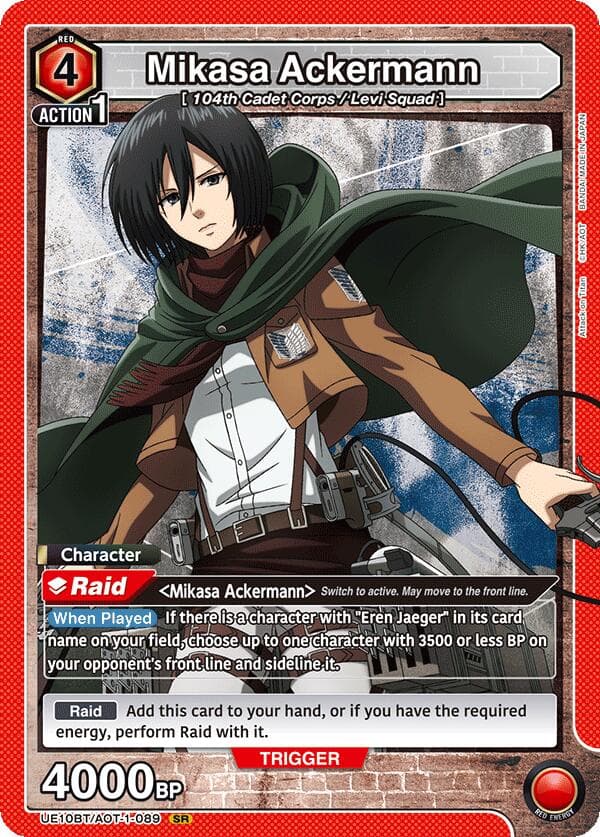 Mikasa Ackermann (089) — UE10BT: Attack on Titan card
