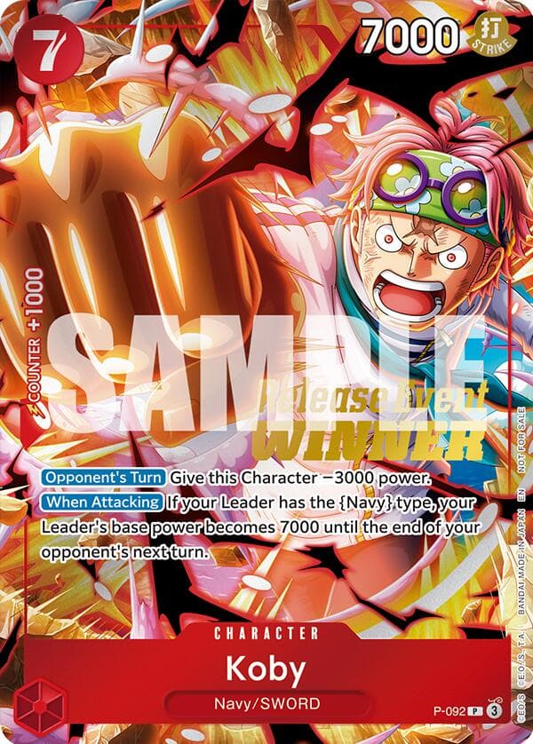 Koby (OP12 Release Event Winner) — One Piece Promotion Cards card