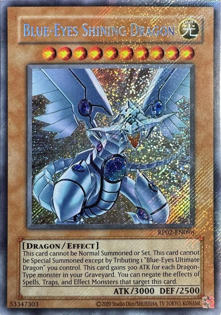 Blue-Eyes Shining Dragon — Retro Pack 2 (2020 Date Reprint) card