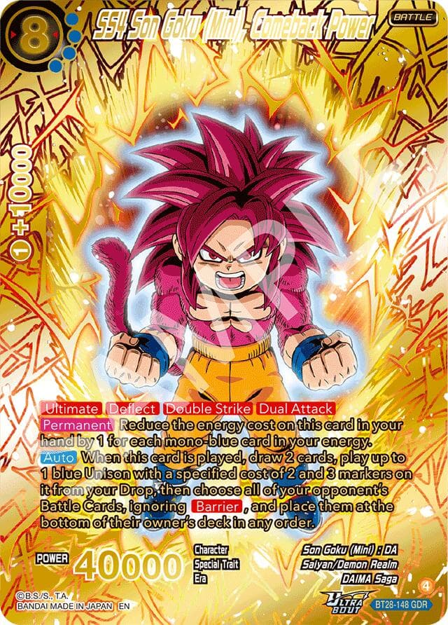 SS4 Son Goku (Mini), Comeback Power (GDR) — Prismatic Clash card