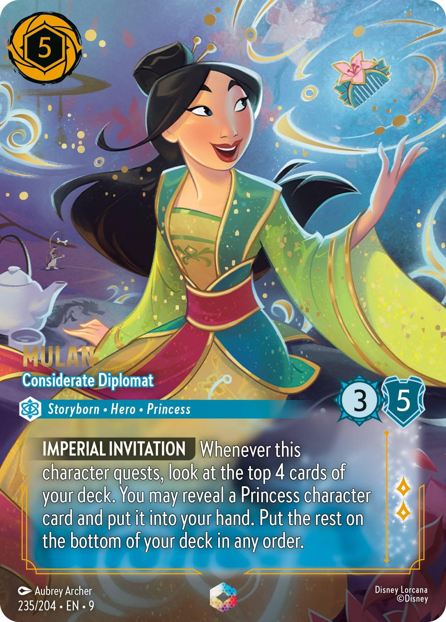 Mulan - Considerate Diplomat (Enchanted) — Fabled card