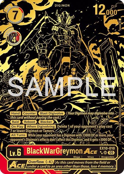 BlackWarGreymon ACE (Rare Pull) — Sinister Order card