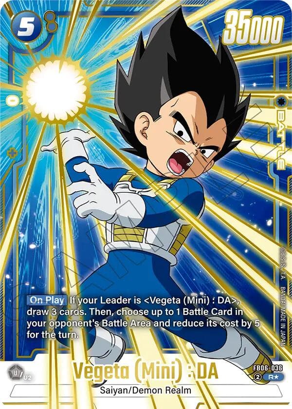Vegeta (Mini) : DA - FB06-036 (Gold) — Fusion World Promotion Cards and Packs card
