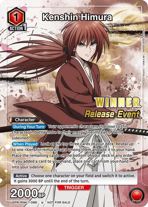 Kenshin Himura (Release Event Winner) — UE11BT: Rurouni Kenshin Release Event Cards card