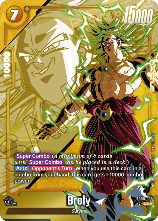 Broly - FB08-088 (Alternate Art) — Saiyan's Pride card