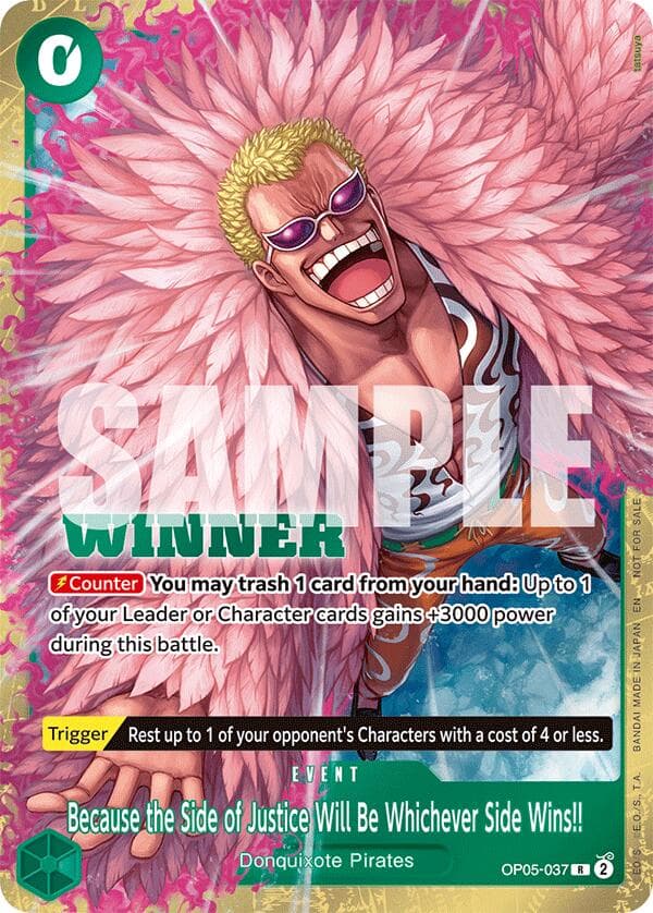 Because the Side of Justice Will Be Whichever Side Wins!! (Winner Pack 2025 Vol. 4) — One Piece Promotion Cards card