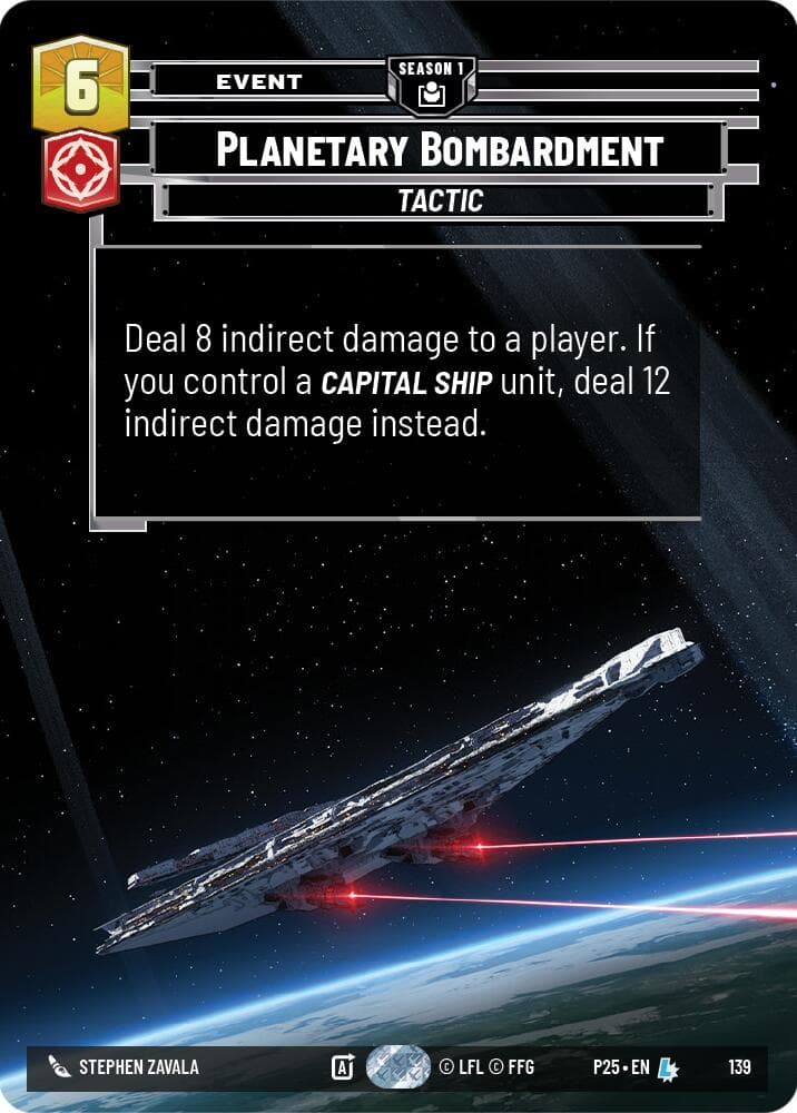 Planetary Bombardment (139) — Sector and Regional Promos: Season 1 card