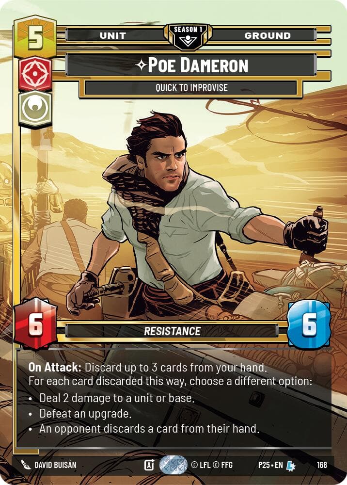 Poe Dameron - Quick to Improvise (168) — Sector and Regional Promos: Season 1 card