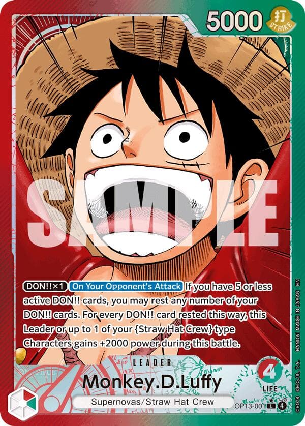 Monkey.D.Luffy (001) (Alternate Art) — Carrying On His Will card