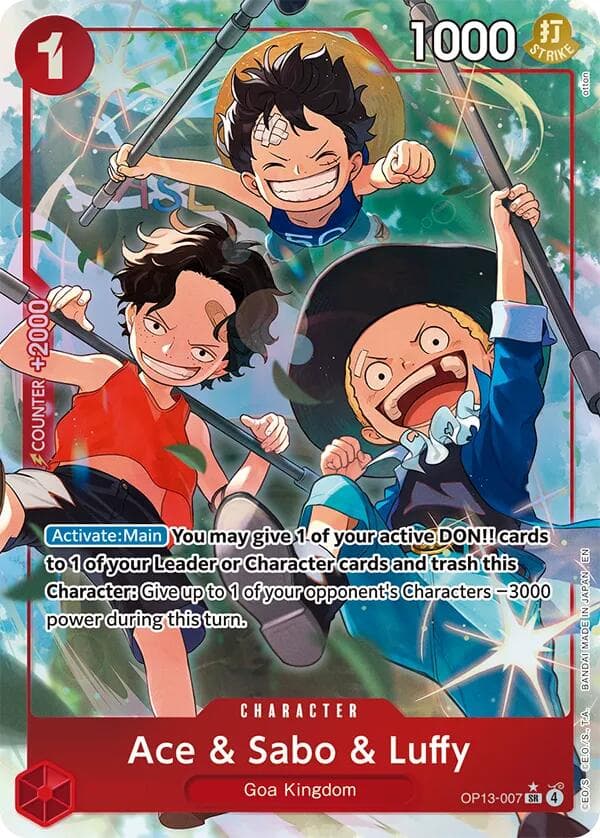 Ace & Sabo & Luffy (Alternate Art) — Carrying On His Will card