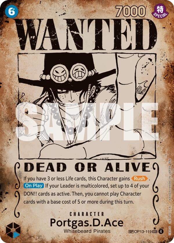Portgas.D.Ace (119) (Wanted Poster) — Carrying On His Will card