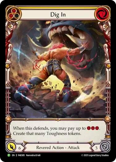 Dig In (Yellow) - FAB385 — Flesh and Blood: Promo Cards card