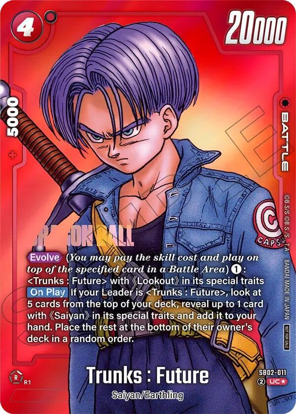 Trunks : Future - SB02-011 (Limited Pack MANGA Version 02) — Tournament and Championship Promos card