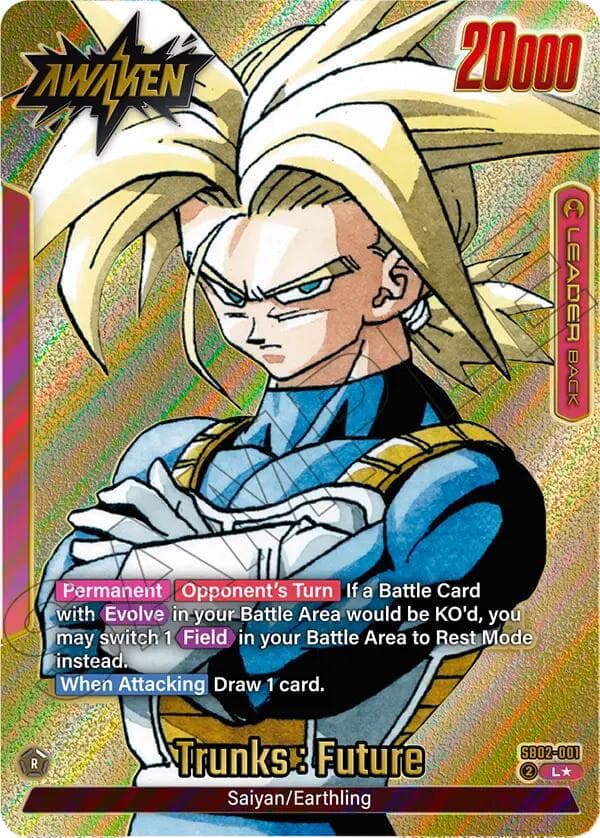 Trunks : Future - SB02-001 (Gold) — Manga Booster 02 card