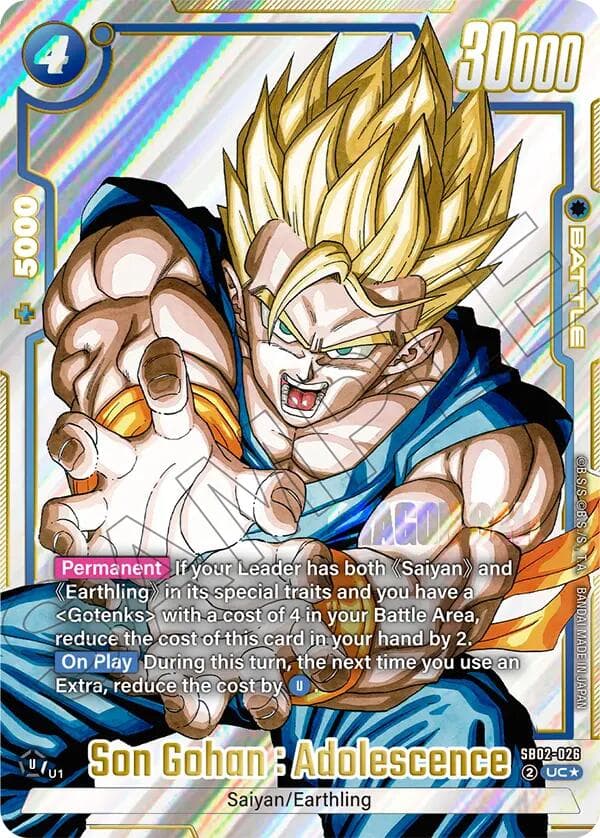 Son Gohan : Adolescence (Alternate Art) — Manga Booster 02 card