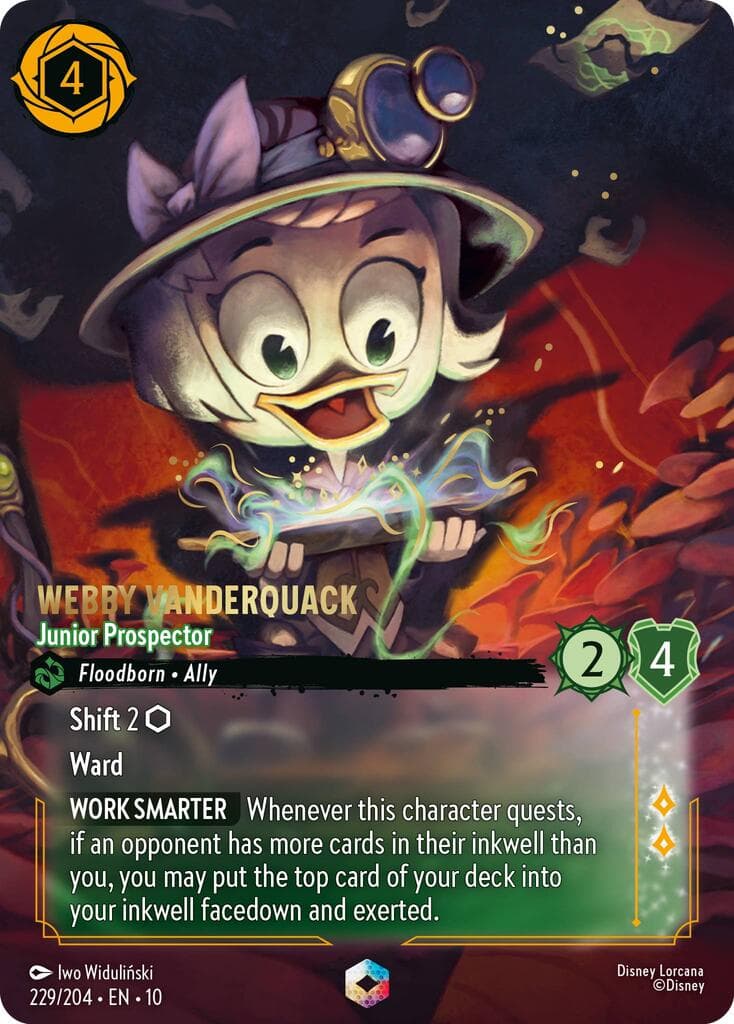 Webby Vanderquack - Junior Prospector (Enchanted) — Whispers in the Well card