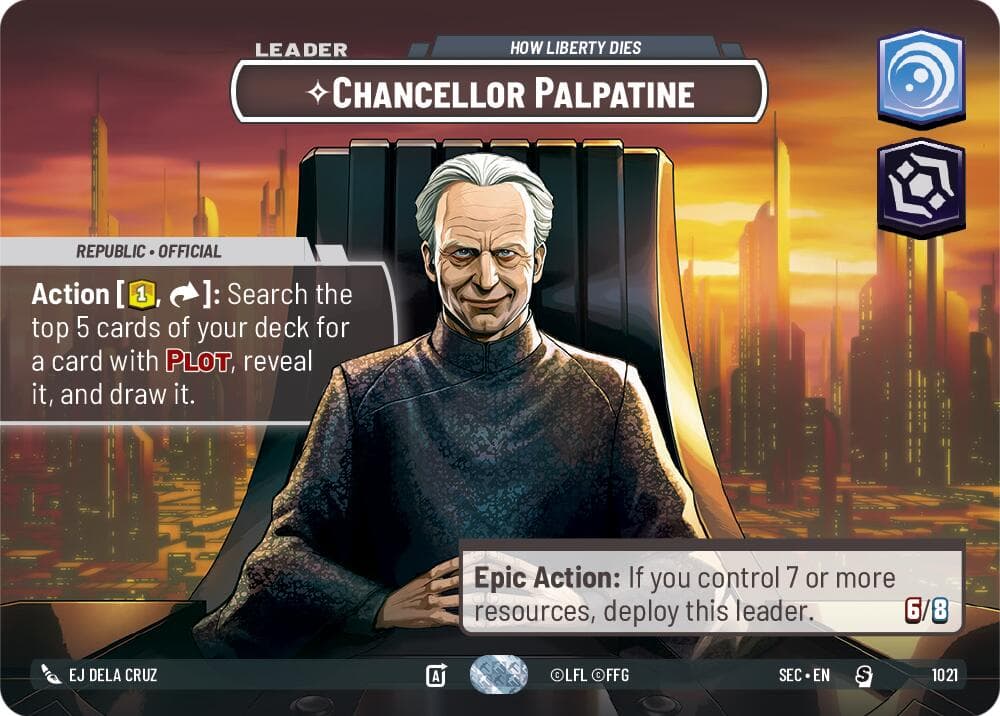Chancellor Palpatine - How Liberty Dies (Showcase) — Secrets of Power card