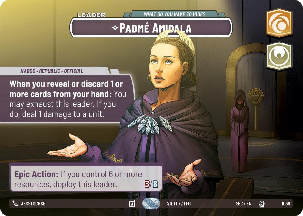 Padme Amidala - What Do You Have to Hide? (Showcase) — Secrets of Power card