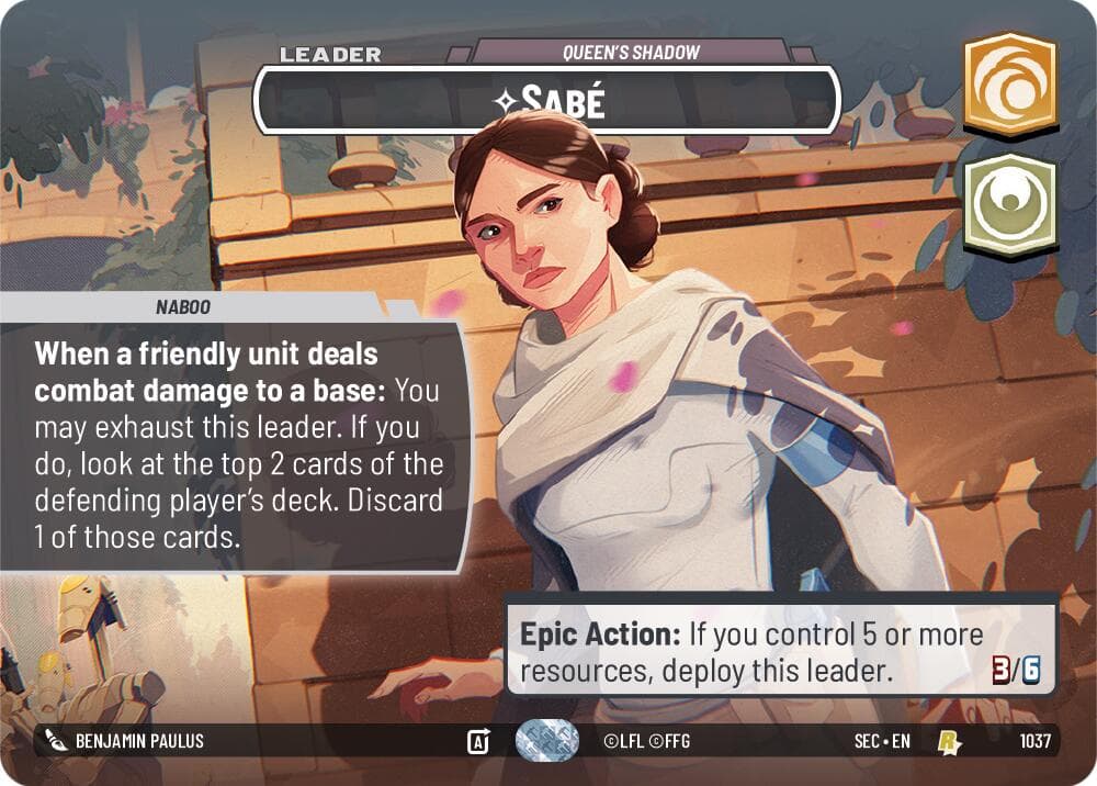 Sabe - Queen's Shadow (Showcase) — Secrets of Power card
