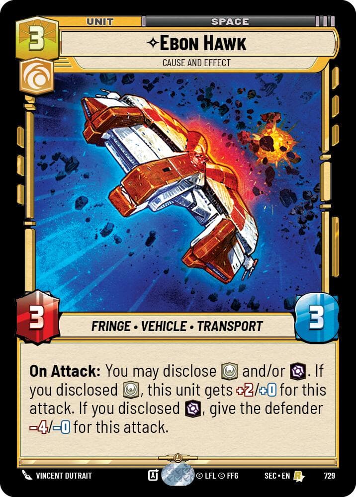 Ebon Hawk - Cause and Effect (Foil) — Secrets of Power card