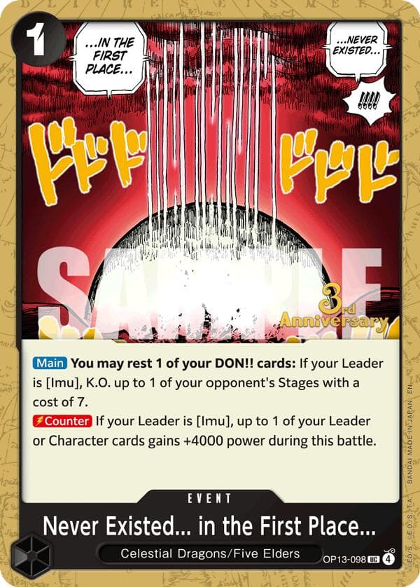 Never Existed... in the First Place... — Carrying On His Will: 3rd Anniversary Tournament Cards card