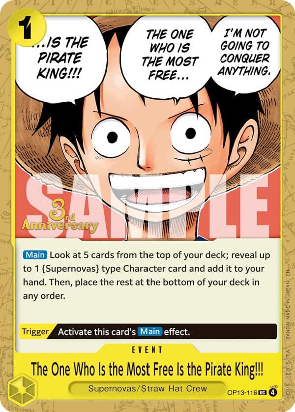 The One Who Is the Most Free Is the Pirate King!!! — Carrying On His Will: 3rd Anniversary Tournament Cards card