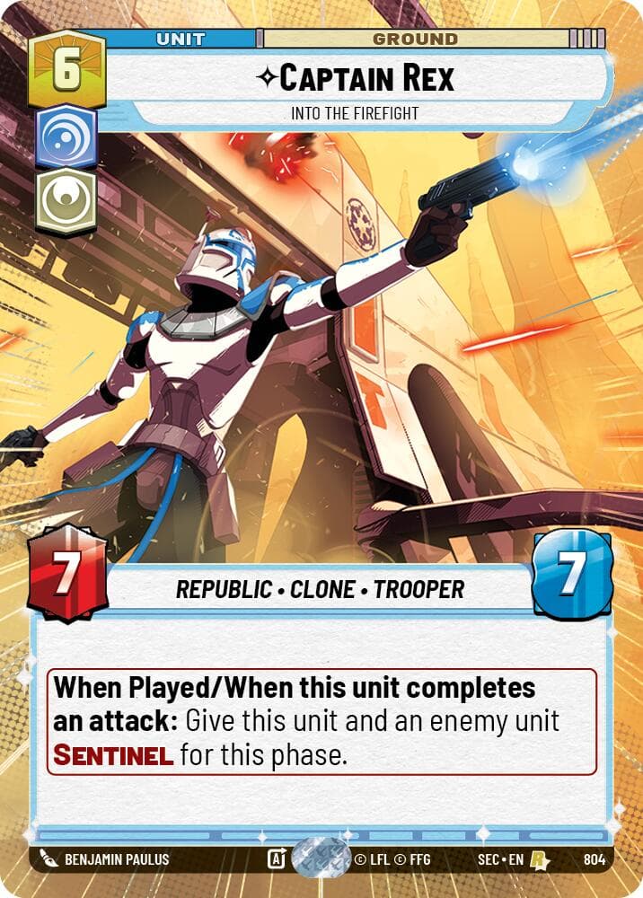 Captain Rex - Into the Firefight (Hyperspace Foil) — Secrets of Power card