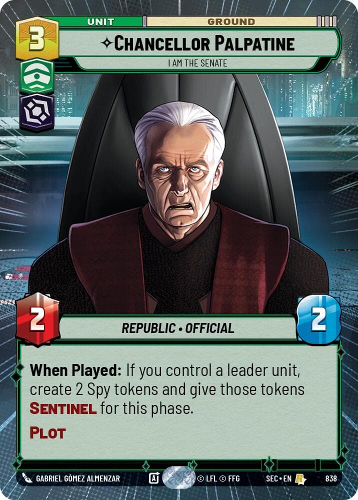 Chancellor Palpatine - I Am the Senate (Hyperspace Foil) — Secrets of Power card