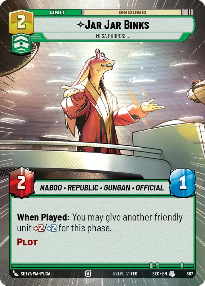 Jar Jar Binks - Mesa Propose (Hyperspace Foil) — Secrets of Power card