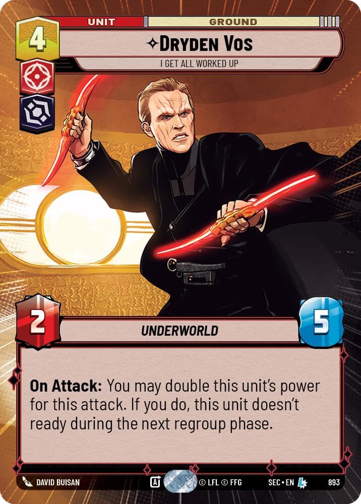 Dryden Vos - I Get All Worked Up (Hyperspace Foil) — Secrets of Power card