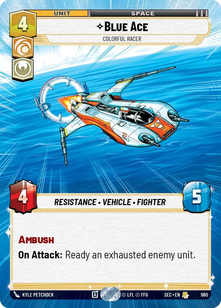Blue Ace - Colorful Racer (Hyperspace Foil) — Secrets of Power card