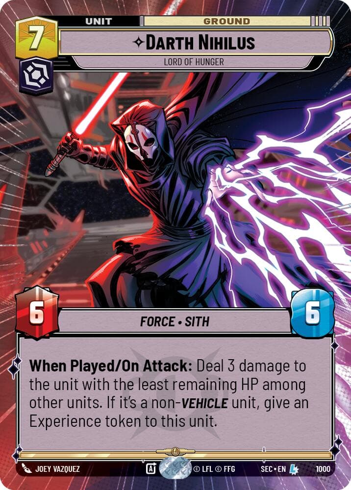 Darth Nihilus - Lord of Hunger (Hyperspace Foil) — Secrets of Power card