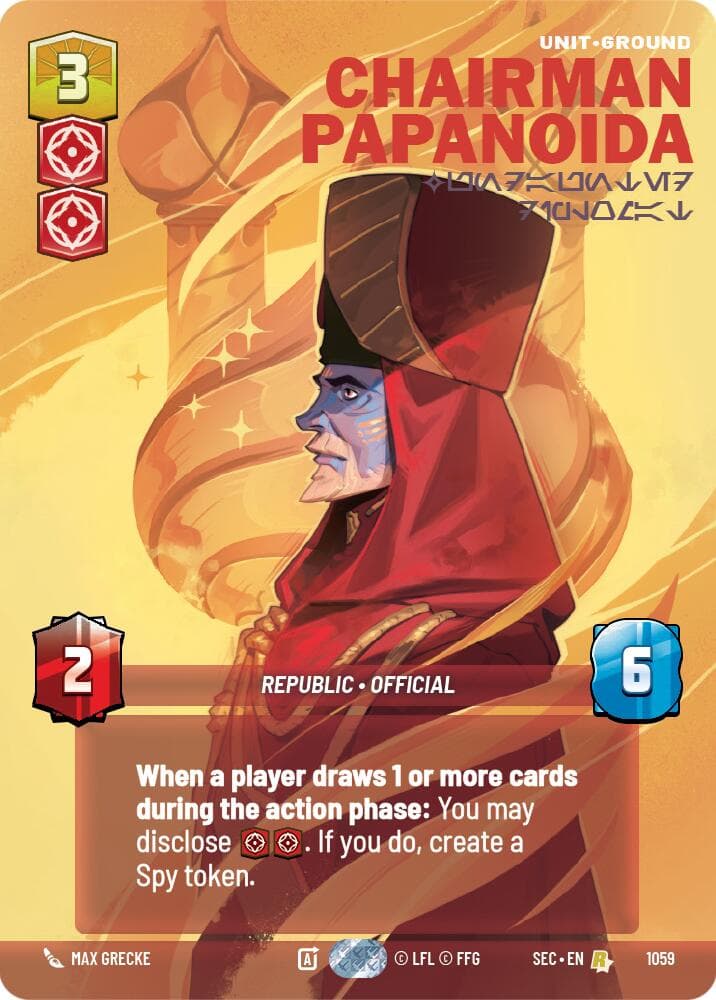 Chairman Papanoida - Undaunted Diplomat (Prestige) — Secrets of Power card