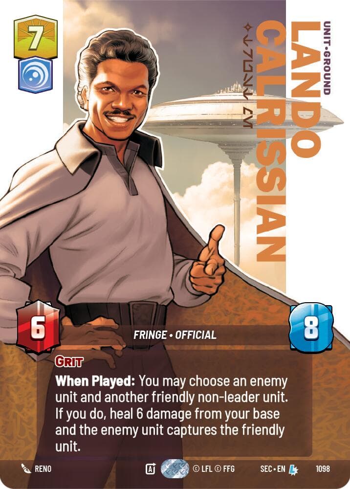 Lando Calrissian - Trust Me (Prestige Foil) — Secrets of Power card