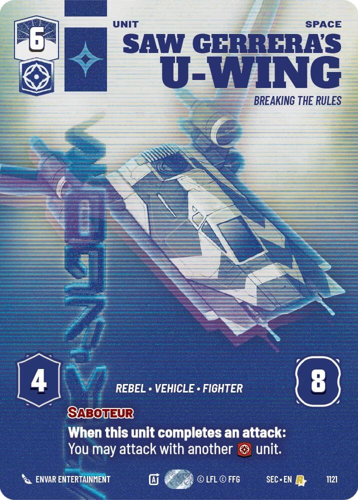 Saw Gerrera's U-Wing - Breaking the Rules (Prestige Foil) — Secrets of Power card