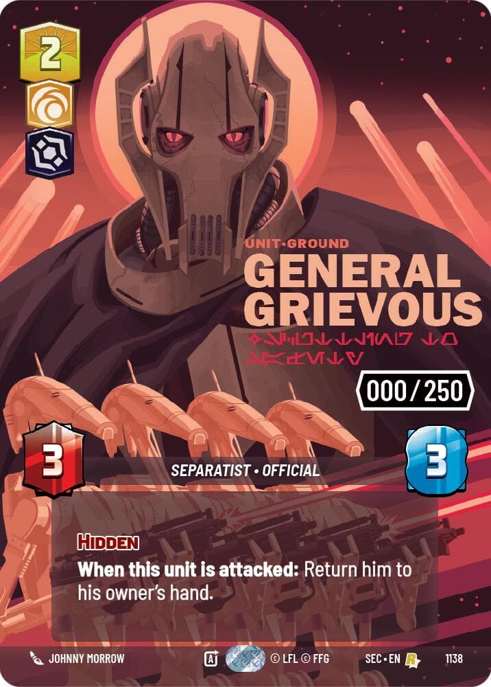 General Grievous - Scuttling to Safety (Serialized) — Secrets of Power card